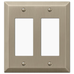 Century Brushed Bronze Steel - 2 Rocker Wallplate