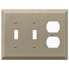Century Brushed Bronze Steel - 2 Toggle / 1 Duplex Wallplate - Wallplate Warehouse 163TTDBZ 070686574706 2 Toggle / 1 Duplex