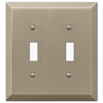 Century Brushed Bronze Steel - 2 Toggle Wallplate - Wallplate Warehouse 163TTBZ 070686574645 2 Toggle