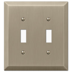 Century Brushed Bronze Steel - 2 Toggle Wallplate
