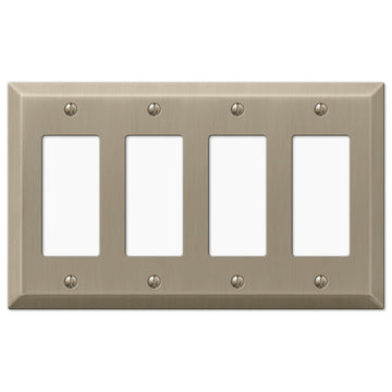 Century Brushed Bronze Steel - 4 Rocker Wallplate - Wallplate Warehouse 163R4BZ 070686574751 4 Rocker