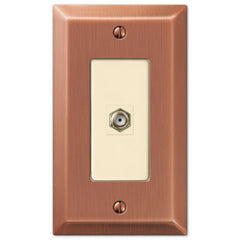 Century Antique Copper Steel - 1 Cable Jack Wallplate