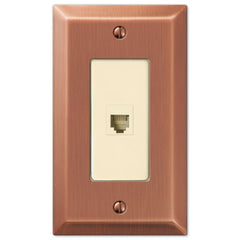 Century Antique Copper Steel - 1 Phone Jack Wallplate