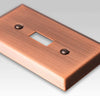 Century Brushed Copper Steel - 1 Toggle / 1 Duplex Wallplate - Wallplate Warehouse 163TDAC 070686569412 1 Toggle / 1 Duplex