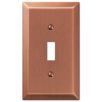 Century Brushed Copper Steel - 1 Toggle Wallplate - Wallplate Warehouse 163TAC 070686569320 1 Toggle