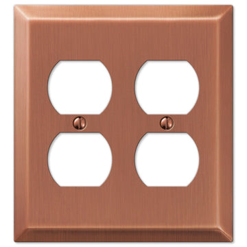 Century Brushed Copper Steel - 2 Duplex Wallplate - Wallplate Warehouse 163DDAC 070686569436 2 Duplex