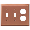 Century Brushed Copper Steel - 2 Toggle / 1 Duplex Wallplate - Wallplate Warehouse 163TTDAC 070686578469 2 Toggle / 1 Duplex
