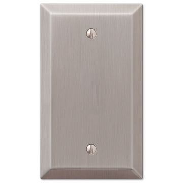 Century Brushed Nickel Steel - 1 Blank Wallplate - Wallplate Warehouse 163BBN 070686574515 1 Blank