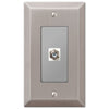 Century Brushed Nickel Steel - 1 Cable Jack Wallplate - Wallplate Warehouse 163CXBN 070686580394 Cable Jacks