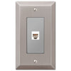 Century Brushed Nickel Steel - 1 Phone Jack Wallplate - Wallplate Warehouse 163PHBN 070686580462 Phone Jacks