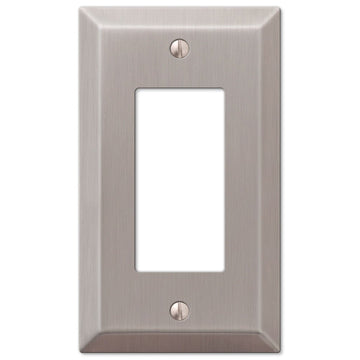 Century Brushed Nickel Steel - 1 Rocker Wallplate - Wallplate Warehouse 163RBN 070686569306 1 Rocker