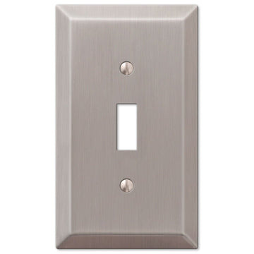 Century Brushed Nickel Steel - 1 Toggle Wallplate - Wallplate Warehouse 163TBN 070686569276 1 Toggle