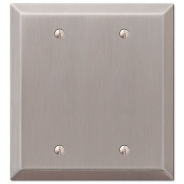 Century Brushed Nickel Steel - 2 Blank Wallplate - Wallplate Warehouse 163BBBN 070686574522 2 Blank