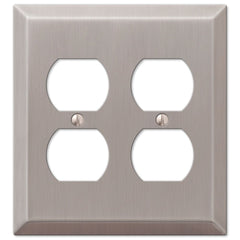 Century Brushed Nickel Steel - 2 Duplex Wallplate