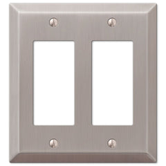 Century Brushed Nickel Steel - 2 Rocker Wallplate