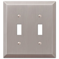 Century Brushed Nickel Steel - 2 Toggle Wallplate