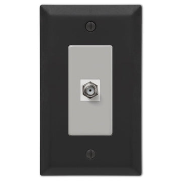 Century Matte Black Steel - 1 Cable Jack Wallplate - Wallplate Warehouse 163CXMB 070686004661 Cable Jacks