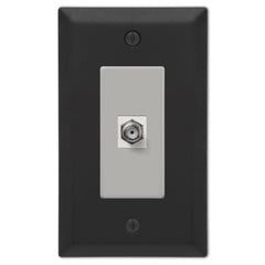 Century Matte Black Steel - 1 Cable Jack Wallplate