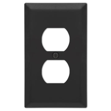 Century Matte Black Steel - 1 Duplex Wallplate - Wallplate Warehouse 163DMB 070686004579 1 Duplex