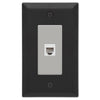 Century Matte Black Steel - 1 Phone Jack Wallplate - Wallplate Warehouse 163PHMB 070686004678 Phone Jacks