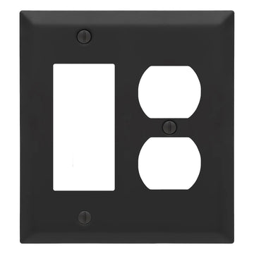 Century Matte Black Steel - 1 Rocker/1 Duplex - Wallplate Warehouse 163RDMB - B 070686020296 1 Toggle / 1 Duplex