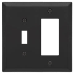 Century Matte Black Steel - 1 Toggle / 1 Rocker  Wallplate