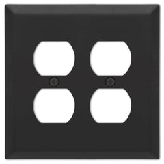 Century Matte Black Steel - 2 Duplex Wallplate