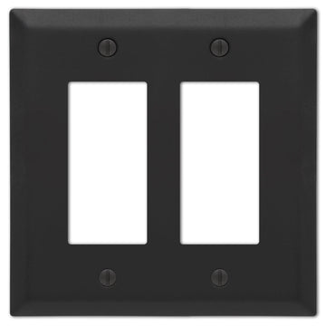 Century Matte Black Steel - 2 Rocker Wallplate - Wallplate Warehouse 163RRMB 070686004616 2 Rocker