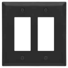 Century Matte Black Steel - 2 Rocker  Wallplate