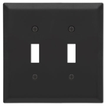 Century Matte Black Steel - 2 Toggle Wallplate - Wallplate Warehouse 163TTMB 070686004531 1 Toggle