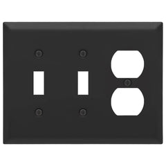 Century Matte Black Steel - 2 Toggle/1 Duplex