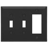Century Matte Black Steel - 2 Toggle/1 Rocker - Wallplate Warehouse 163TTRMB - B 070686020326 3 Rocker