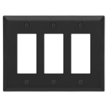Century Matte Black Steel - 3 Rocker Wallplate - Wallplate Warehouse 163RRRMB 070686004623 3 Rocker