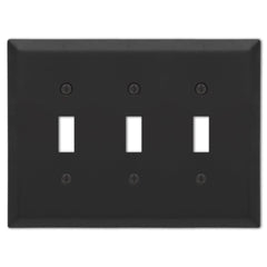 Century Matte Black Steel - 3 Toggle  Wallplate