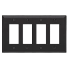 Century Matte Black Steel - 4 Rocker  Wallplate