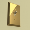 Century Polished Brass Steel - 1 Phone Jack Wallplate - Wallplate Warehouse 163PHBR 070686580479 Phone Jacks