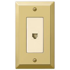 Century Polished Brass Steel - 1 Phone Jack Wallplate