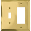 Century Polished Brass Steel - 1 Toggle / 1 Rocker Wallplate - Wallplate Warehouse 163TRBR 070686179321 1 Toggle / 1 Rocker