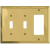 Century Polished Brass Steel - 2 Toggle / 1 Rocker Wallplate - Wallplate Warehouse 163TTRBR 070686579732 2 Toggle / 1 Rocker