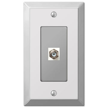 Century Polished Chrome Steel - 1 Cable Jack Wallplate - Wallplate Warehouse 161CX 070686580356 Cable Jacks