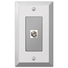 Century Polished Chrome Steel - 1 Cable Jack Wallplate