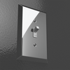 Century Polished Chrome Steel - 1 Cable Jack Wallplate - Wallplate Warehouse 161CX 070686580356 Cable Jacks