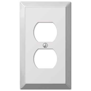 Century Polished Chrome Steel - 1 Duplex Wallplate - Wallplate Warehouse 161D 070686174678 1 Duplex