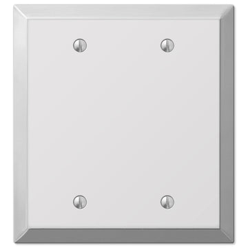 Century Polished Chrome Steel - 2 Blank Wallplate - Wallplate Warehouse 161BB 070686578414 2 Blank