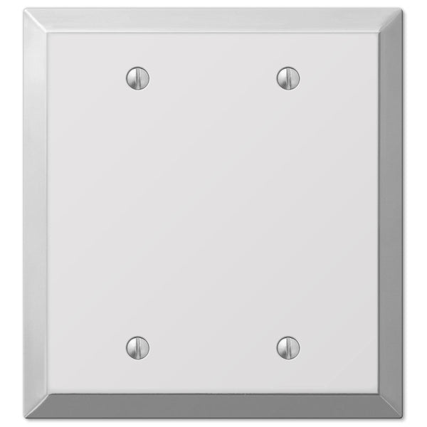 Century Polished Chrome Steel - 2 Blank Wallplate - Wallplate Warehouse 161BB 070686578414 2 Blank