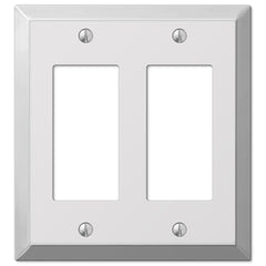 Century Polished Chrome Steel - 2 Rocker Wallplate