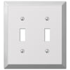 Century Polished Chrome Steel - 2 Toggle Wallplate - Wallplate Warehouse 161TT 070686174685 2 Toggle