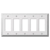 Century Polished Chrome Steel - 5 Rocker Wallplate - Wallplate Warehouse 161R5 070686579664 5 Rocker