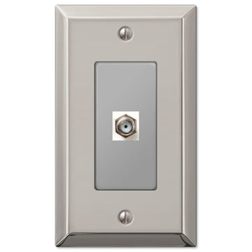Century Polished Nickel Steel - 1 Cable Jack Wallplate - Wallplate Warehouse 163CXPN 070686580431 Cable Jacks