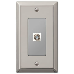 Century Polished Nickel Steel - 1 Cable Jack Wallplate